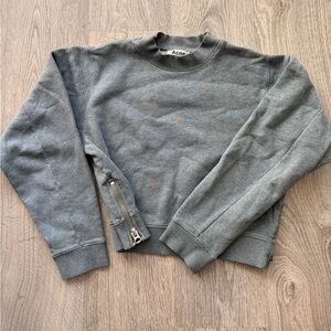 VINTAGE Acne Studios Gray Zip-Side BirdFleece Sweatshirt